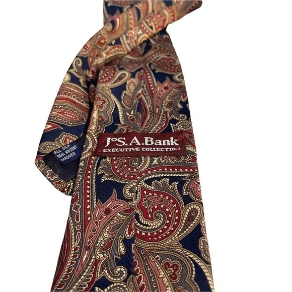 Vintage J S. A. Bank Executive Collection Silk Mens Necktie - Picture 4 of 5